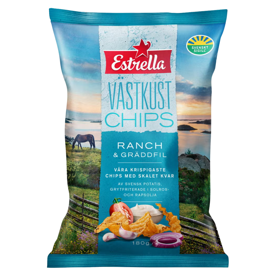 Estrella Västkustchips Ranch & Gräddfil Chips