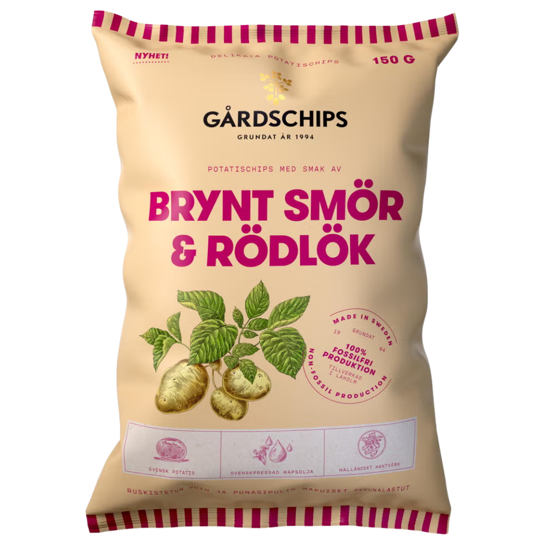 Gårdschips Brynt Smör & Rödlök Chips