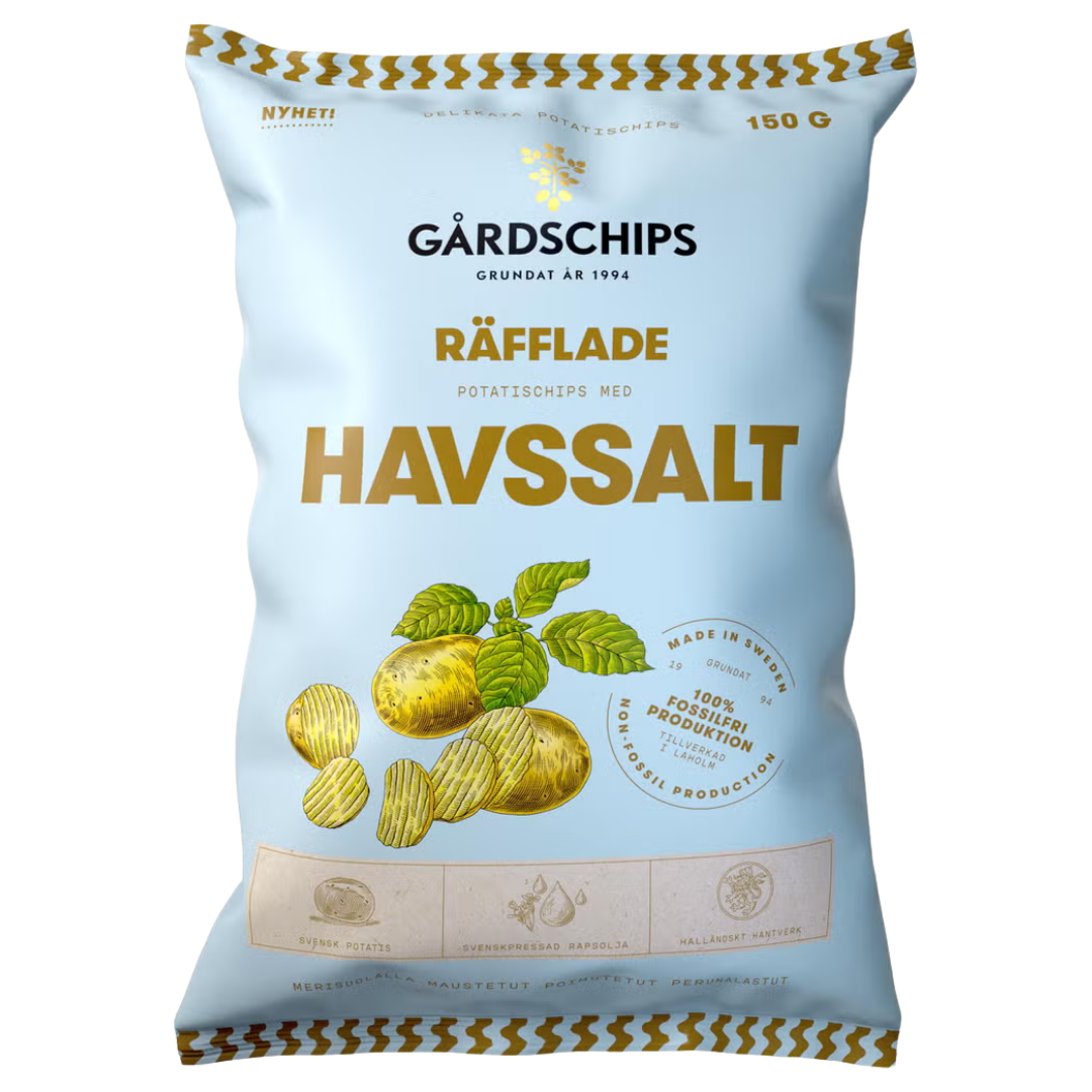 Gårdschips Havssalt Räfflade Chips