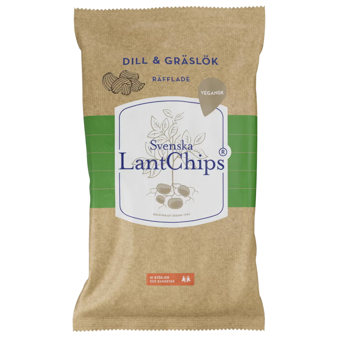 Svenska LantChips Dill & Gräslök Räfflade Chips