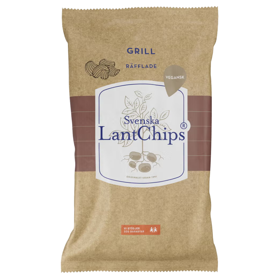 Svenska LantChips Grill Räfflade Chips