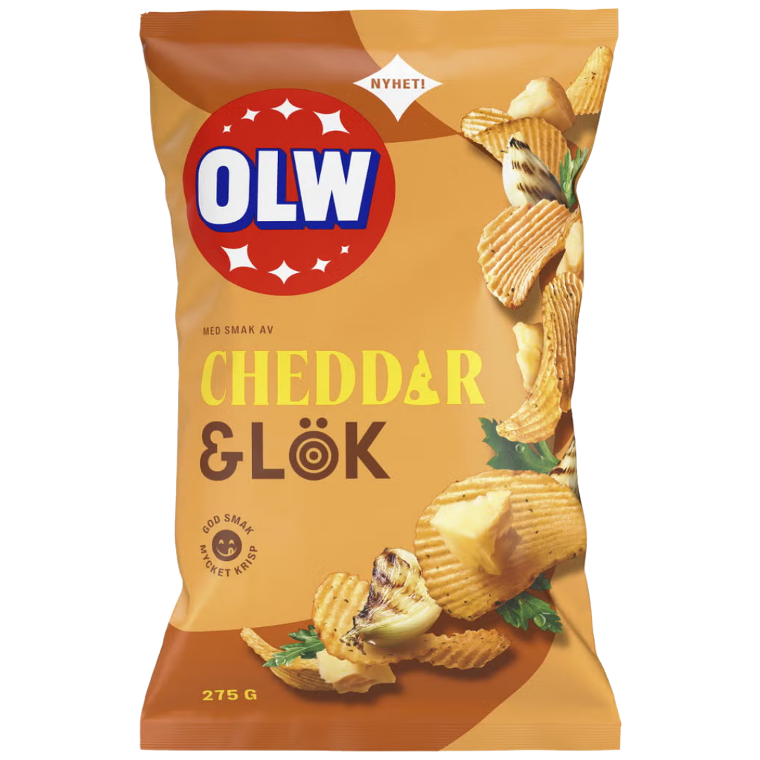 OLW Cheddar & Lök Chips