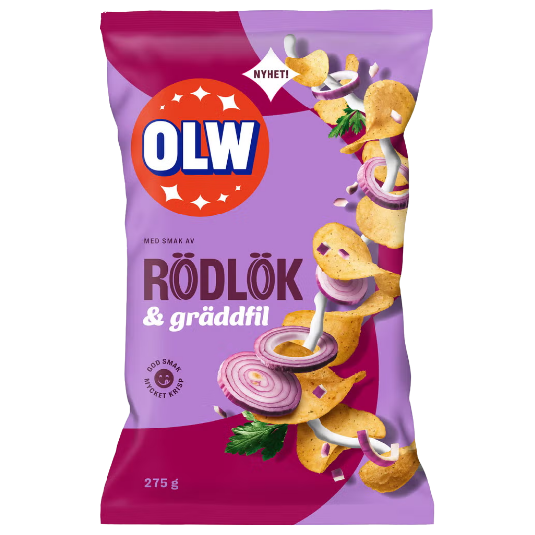 OLW Rödlök & Gräddfil Chips